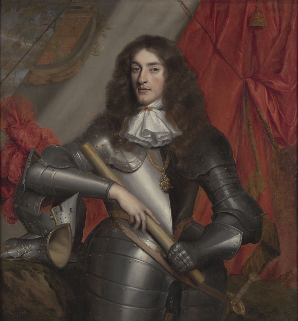 Porträtt av King James II och VII i Armor som hertig av York (1633-1701) av John Michael Wright