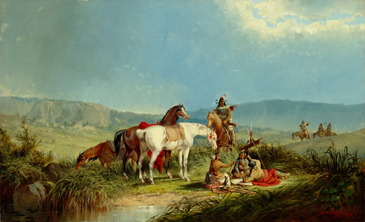 Indianer som spelar kort, 1866 av John Mix Stanley