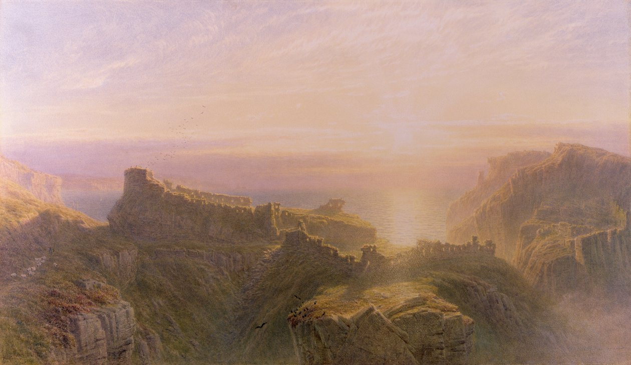 Solnedgång vid Tintagel, 1871 av John Mogford