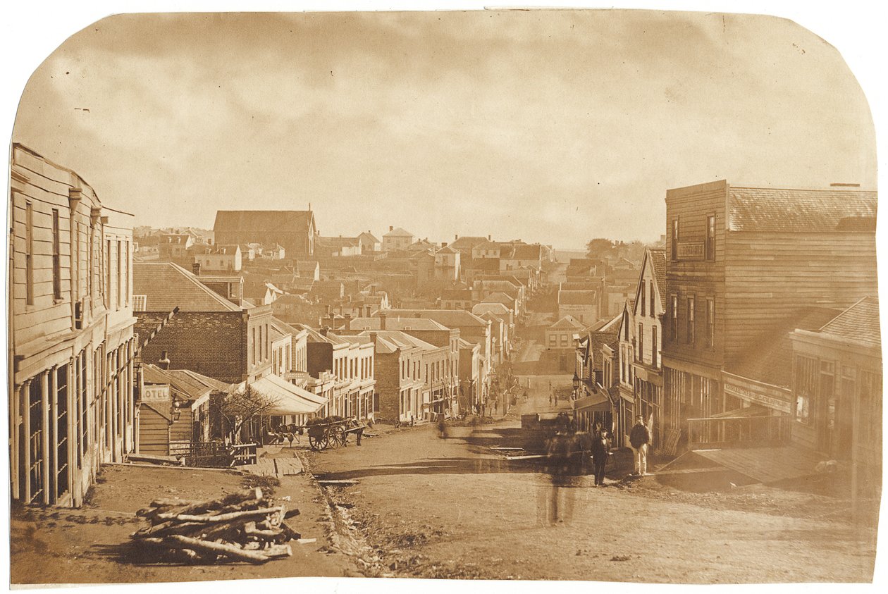 Shortland Street, Auckland (albuminiserat salttryck) av John Nicol Crombie