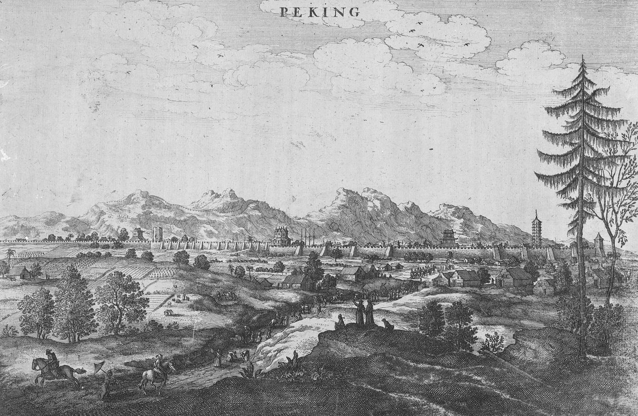 Peking, en illustration från Jan Nieuhofs "En ambassad till Kina", publicerad 1665 av John Ogilby