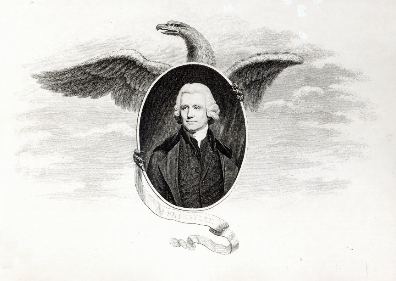 Dr Priestley, illustration från "Chemical Philosophers of the Present Day", graverad av James Caldwell (1739-1819). av John Opie