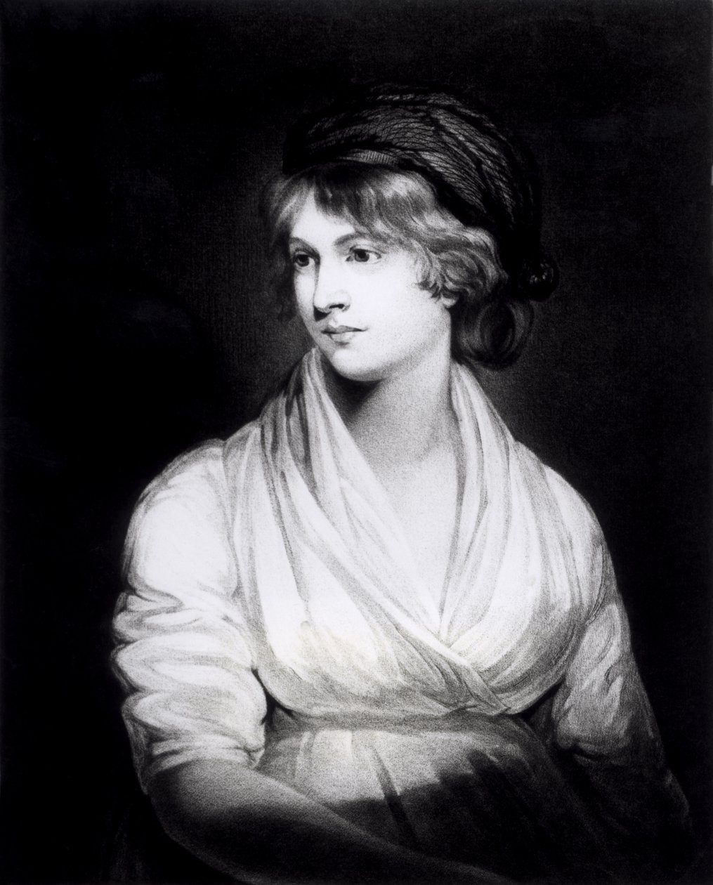 Porträtt av Mary Wollstonecraft Godwin (1759-97) Författare till en vindication of the Rights of Woman, graverad av W.T. Annis, pub. 1802 av John Opie