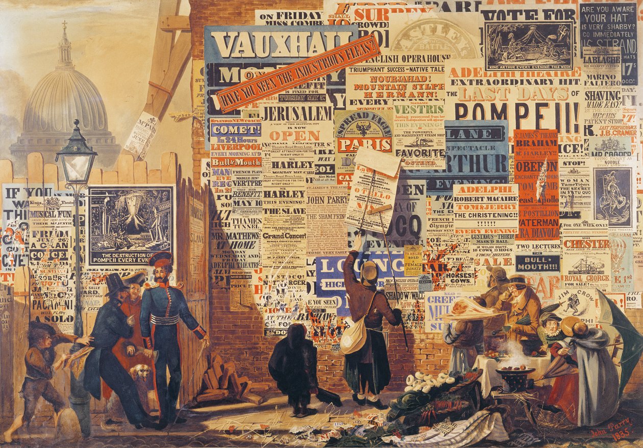Affischmannen, 1835 av John Orlando Parry