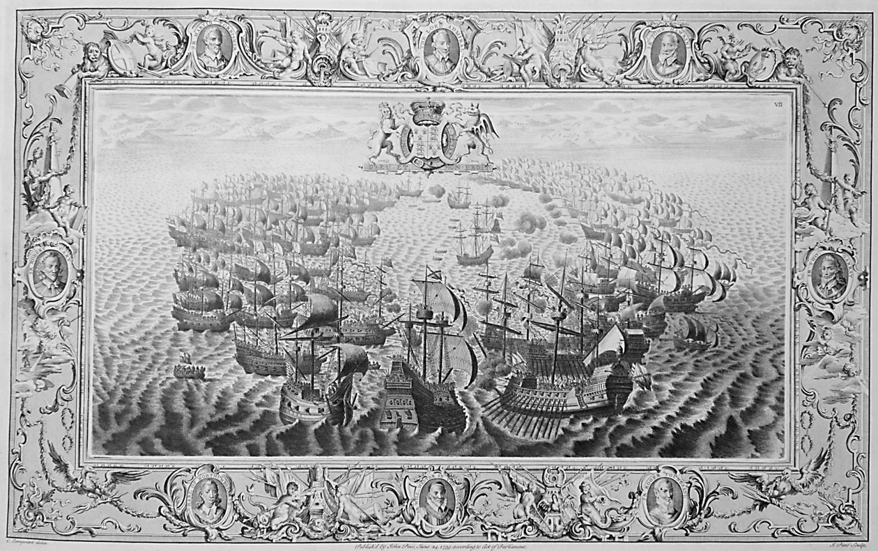 Armada (gravyr från en gobeläng), 1739 av John Pine
