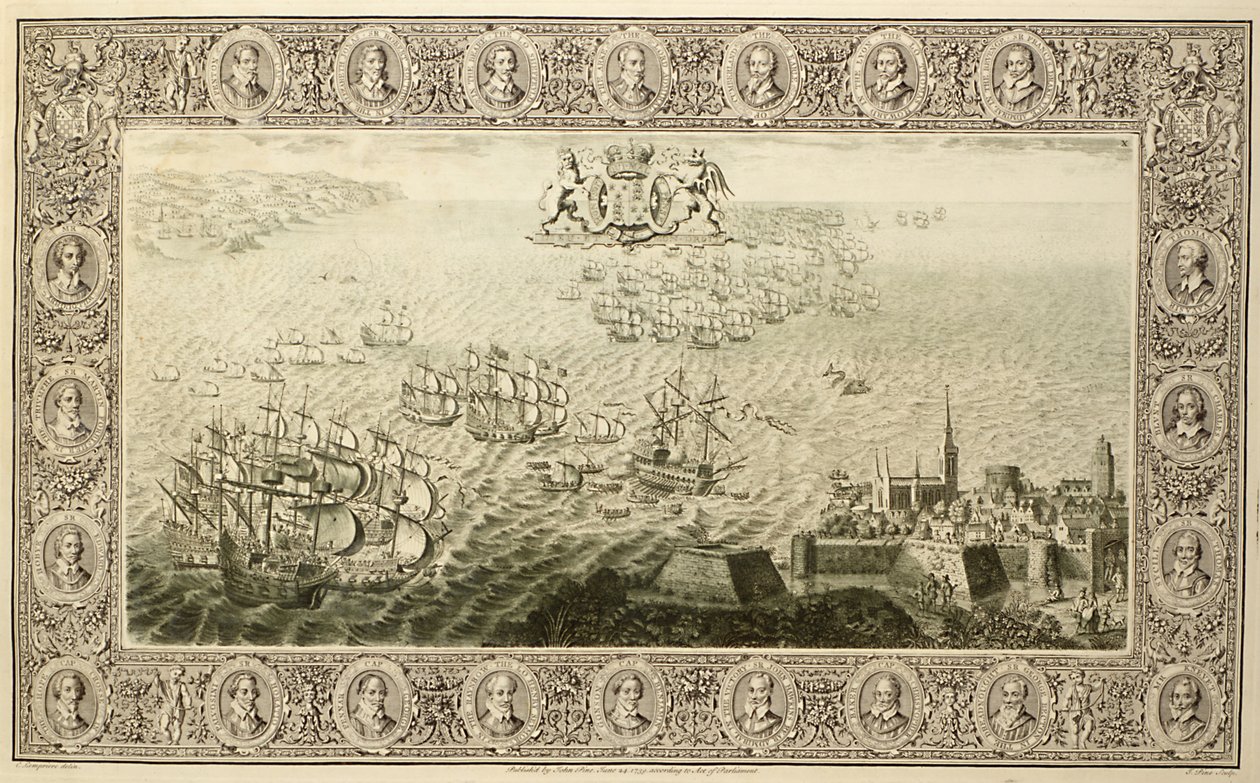 Armada (gravyr från en gobeläng), 1739 av John Pine
