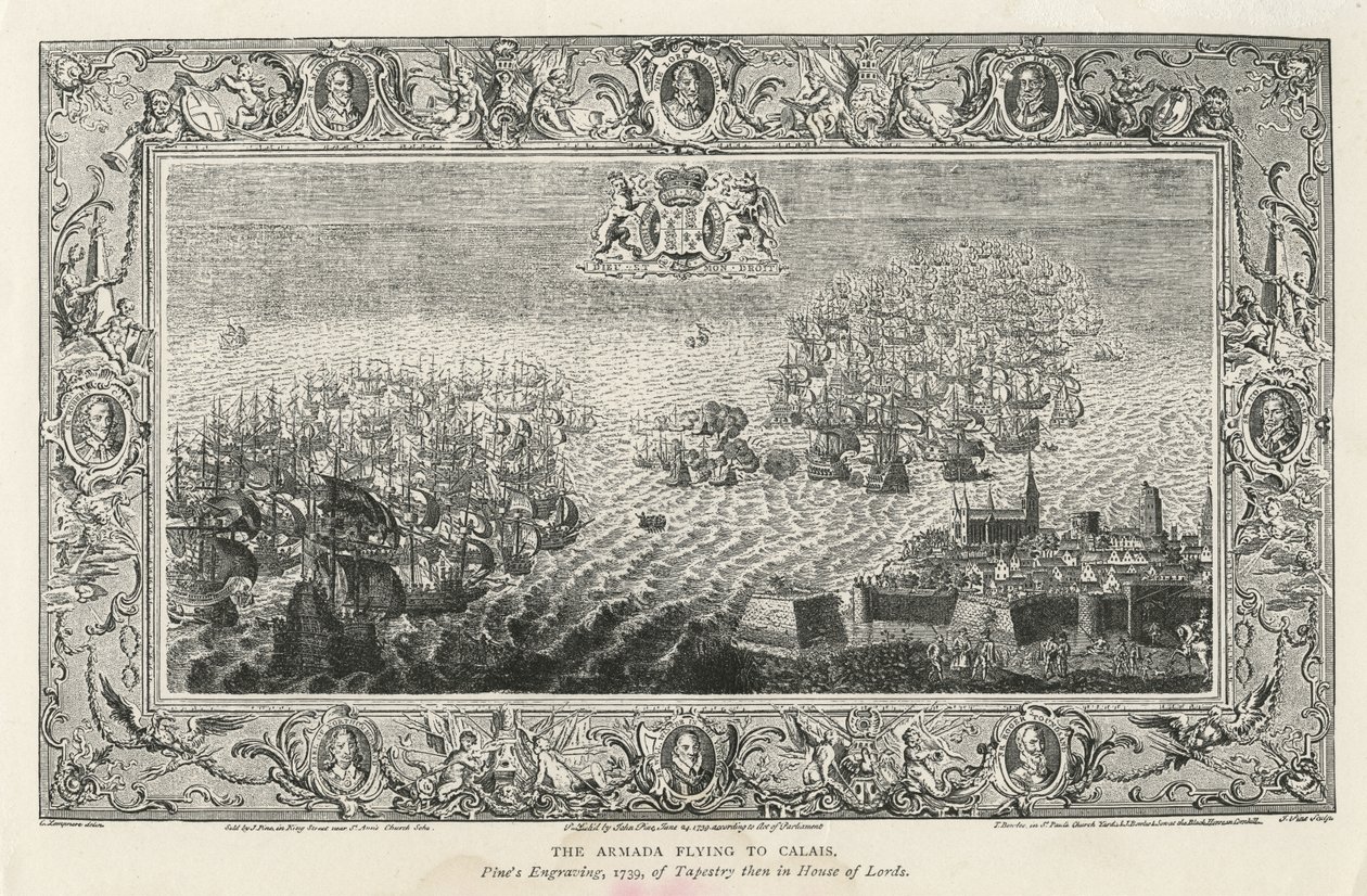 Armadan på väg till Calais, 1739 av John Pine