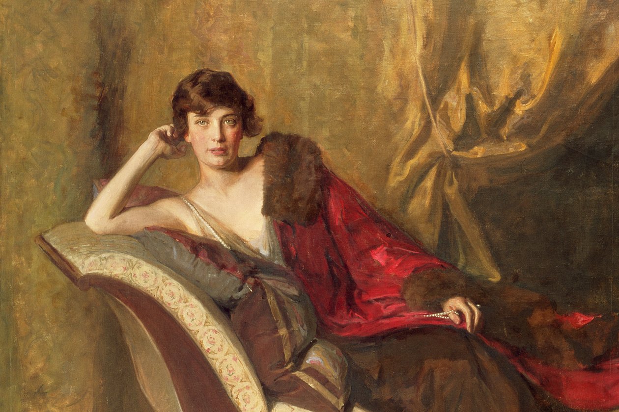 Grevinnan Michael Karolyi liggande på en divan, 1918 detalj av 137824 av John Quincy Adams