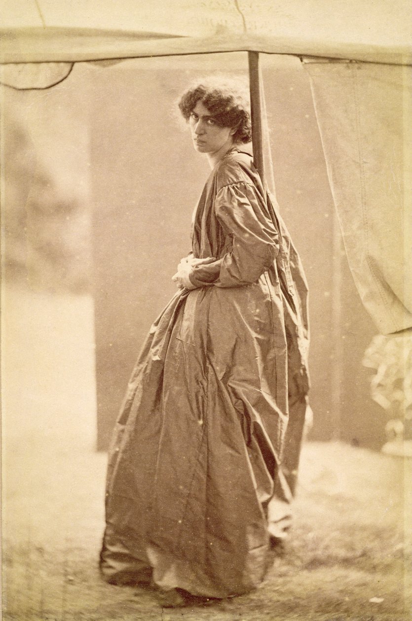 Porträtt av Jane Morris (1839-1914) 1865 (albumintryck) (se även 265089) av John R. Parsons