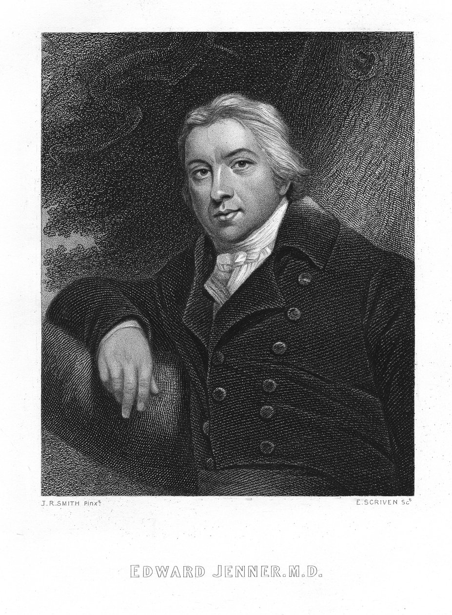 Edward Jenner, graverad av E. Scriven av John Raphael Smith