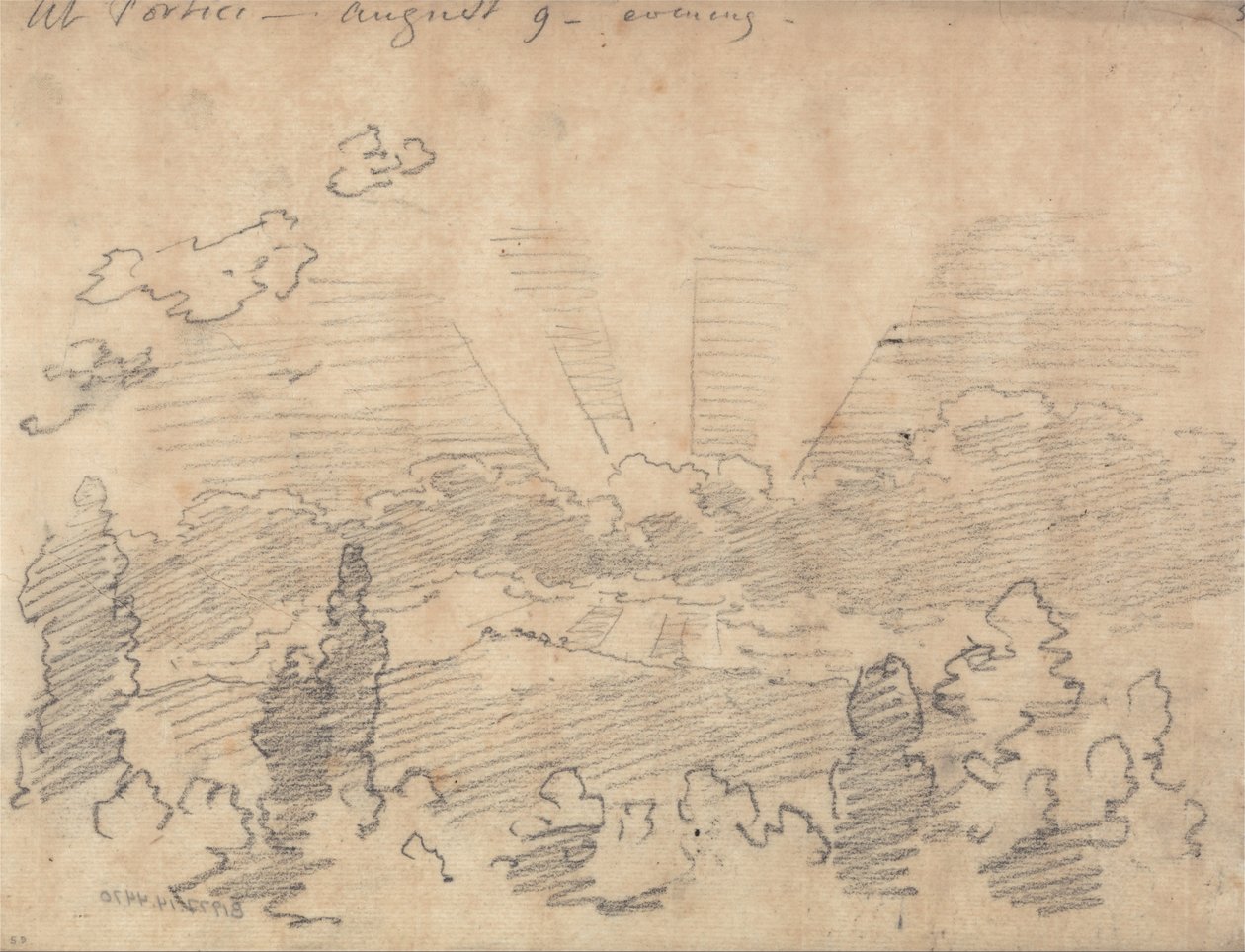 At Portici, Evening, August 9 av John Robert Cozens