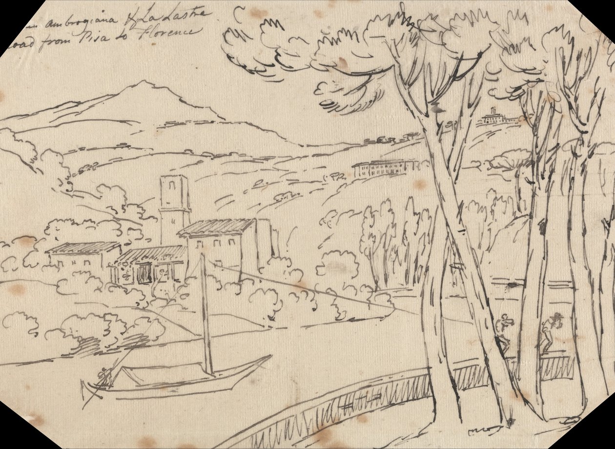 Between Ambrogiana and La Lastra av John Robert Cozens