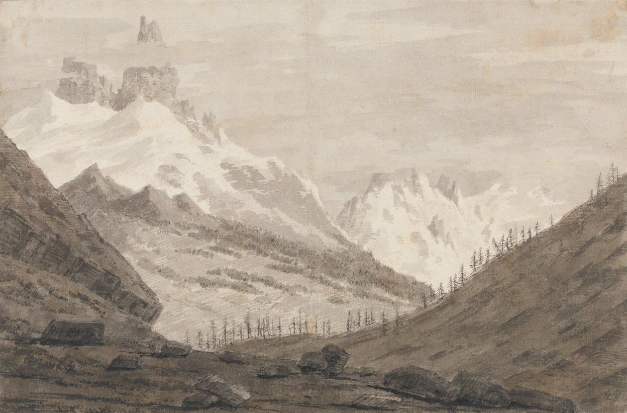 Mellan Chamonix och Martigny av John Robert Cozens
