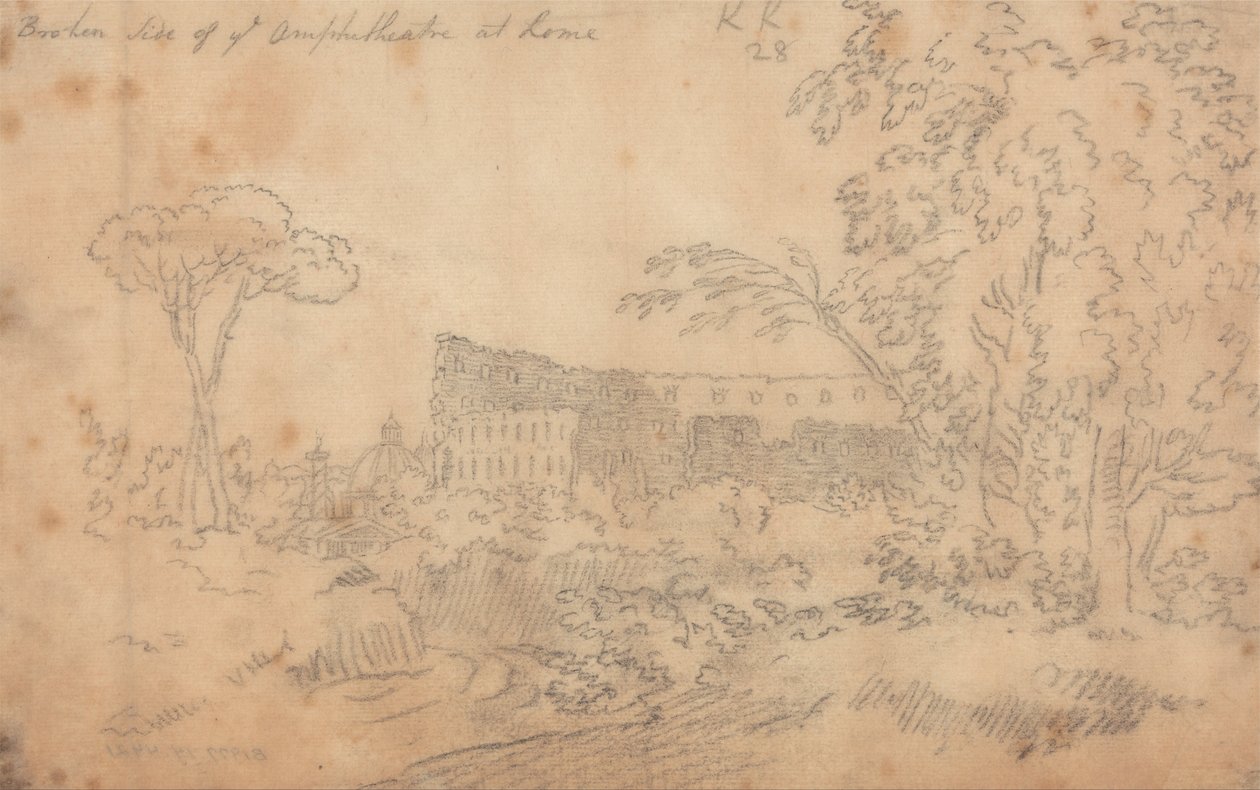 Broken Side of the Amphitheatre at Rome av John Robert Cozens