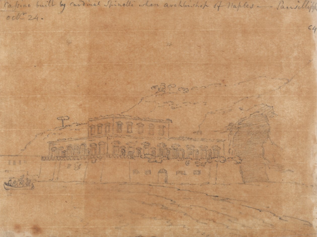 Cassino Built by Cardinal Spinelli av John Robert Cozens