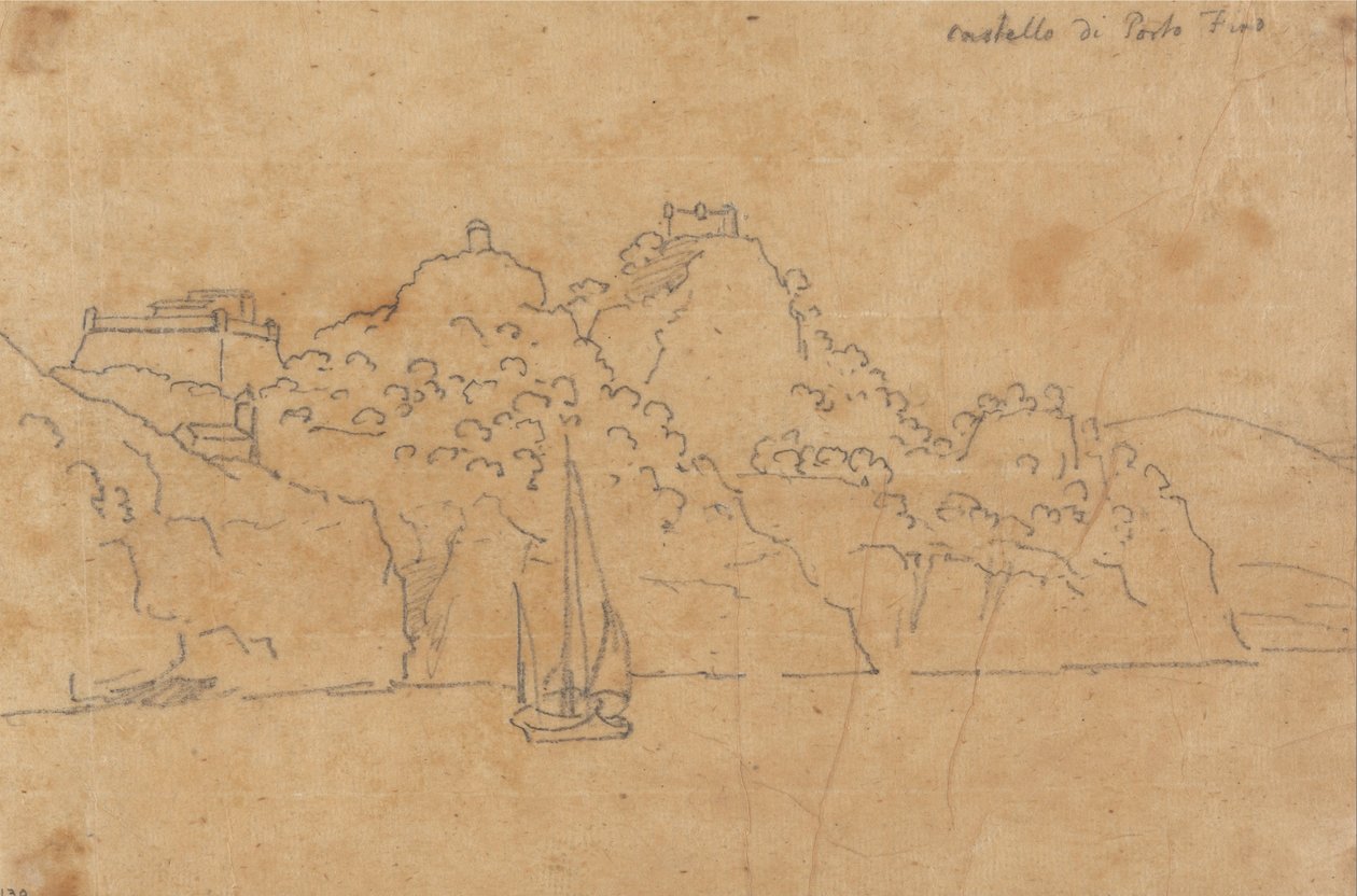 Slottet i Portofino av John Robert Cozens