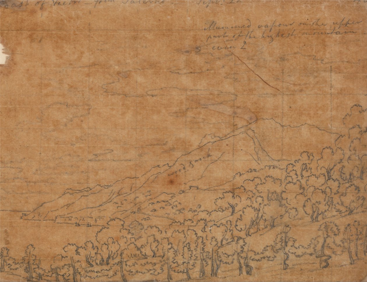 Coast of Vietri from Salerno, September 22 av John Robert Cozens