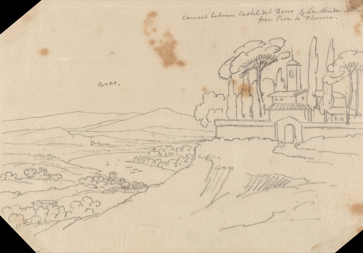 Convent Between Castel del Bosco and La Strada Scala av John Robert Cozens