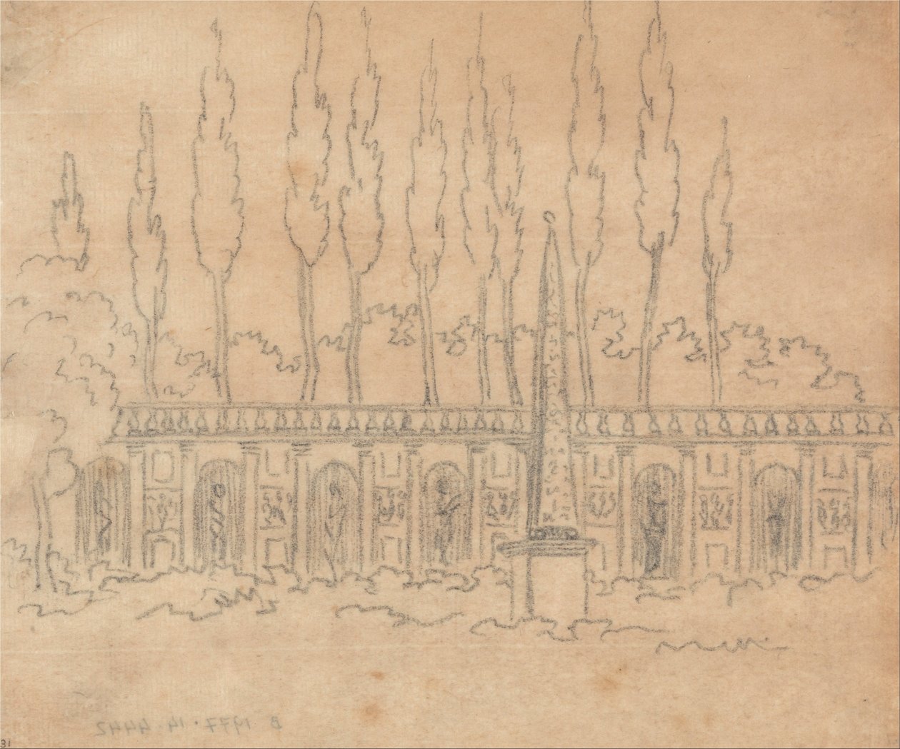 I en villas trädgård av John Robert Cozens