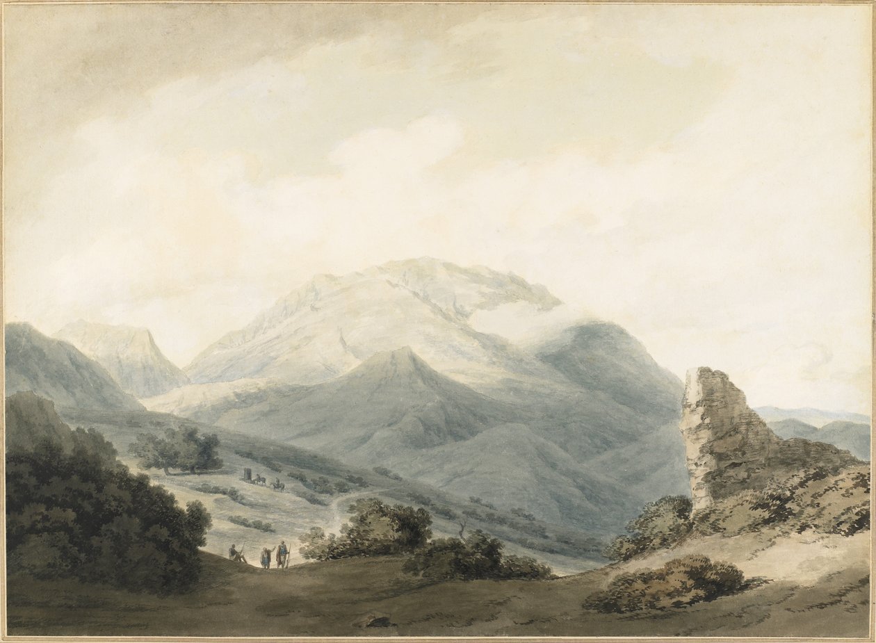 Mount Parnassus från vägen mellan Livadia och Delphi, c.1790 av John Robert Cozens