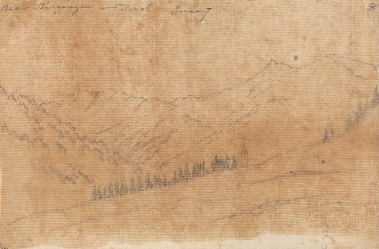 Near Sherzing, Tirol, June 7 av John Robert Cozens