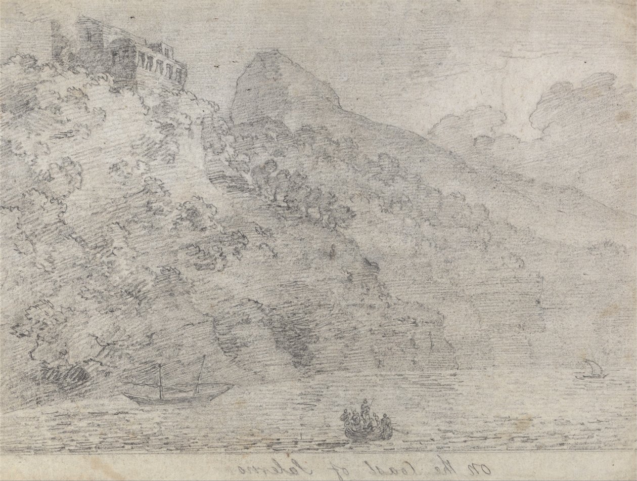 On the Coast of Salerno av John Robert Cozens
