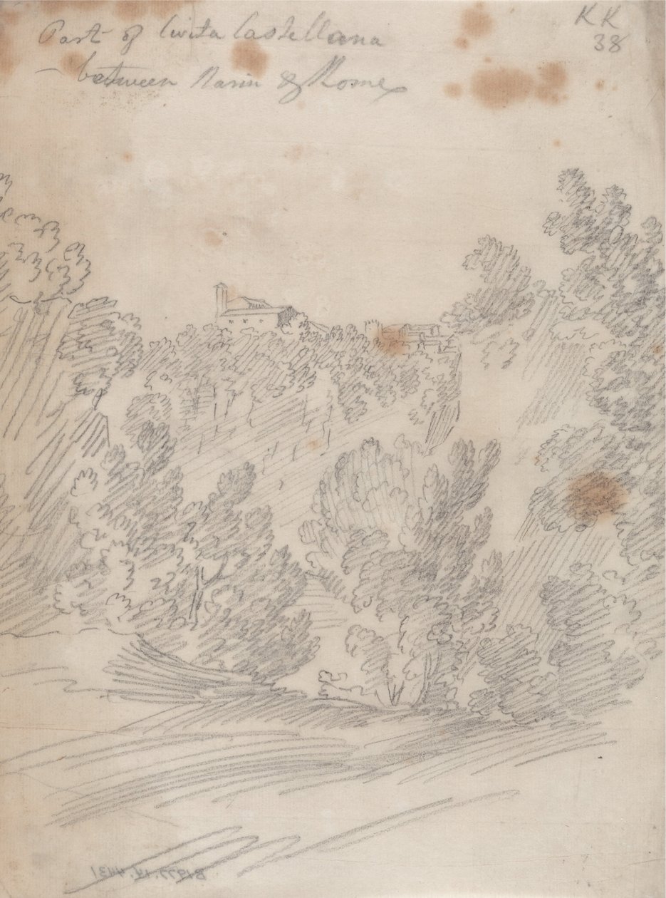Part of Civita Castellana, between Narni and Rome av John Robert Cozens