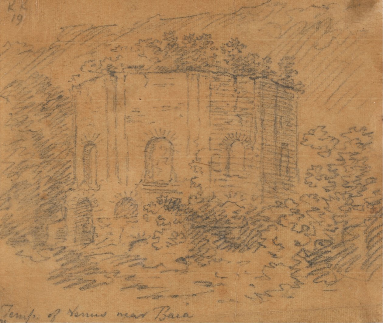 Temple of Venus near Baia av John Robert Cozens