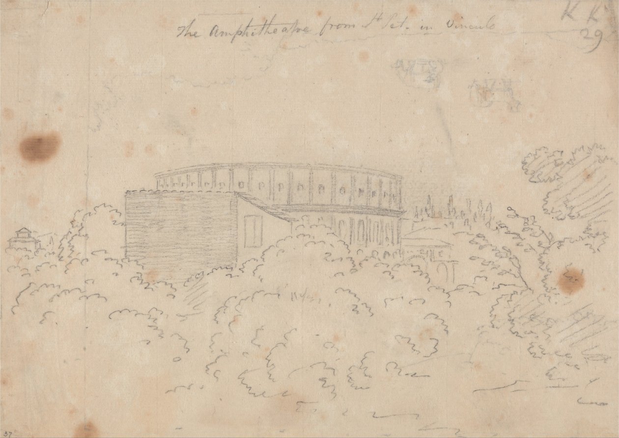 The Amphitheater seen from S. Pietro in Vinculo av John Robert Cozens