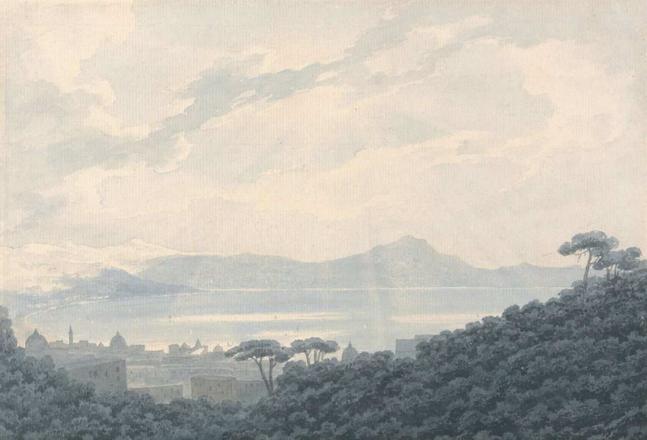 Neapelbukten från Capodimonte, Italien av John Robert Cozens