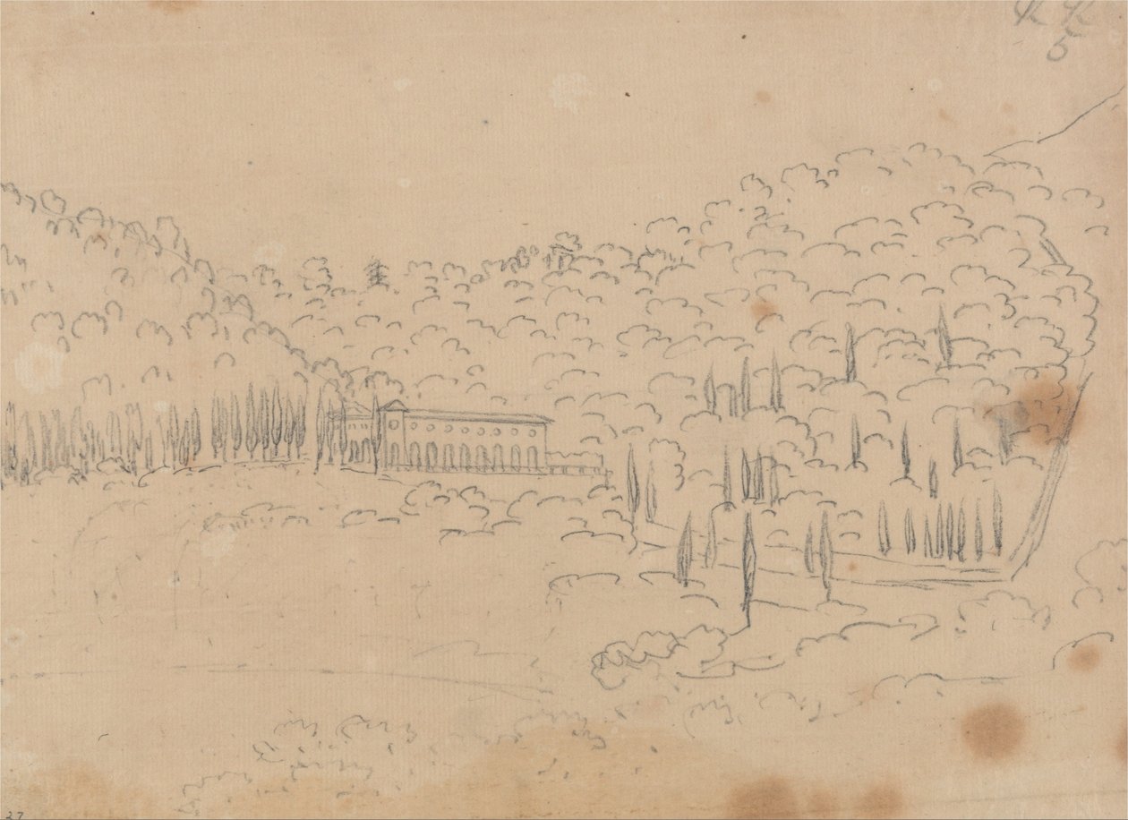 View of a Villa av John Robert Cozens