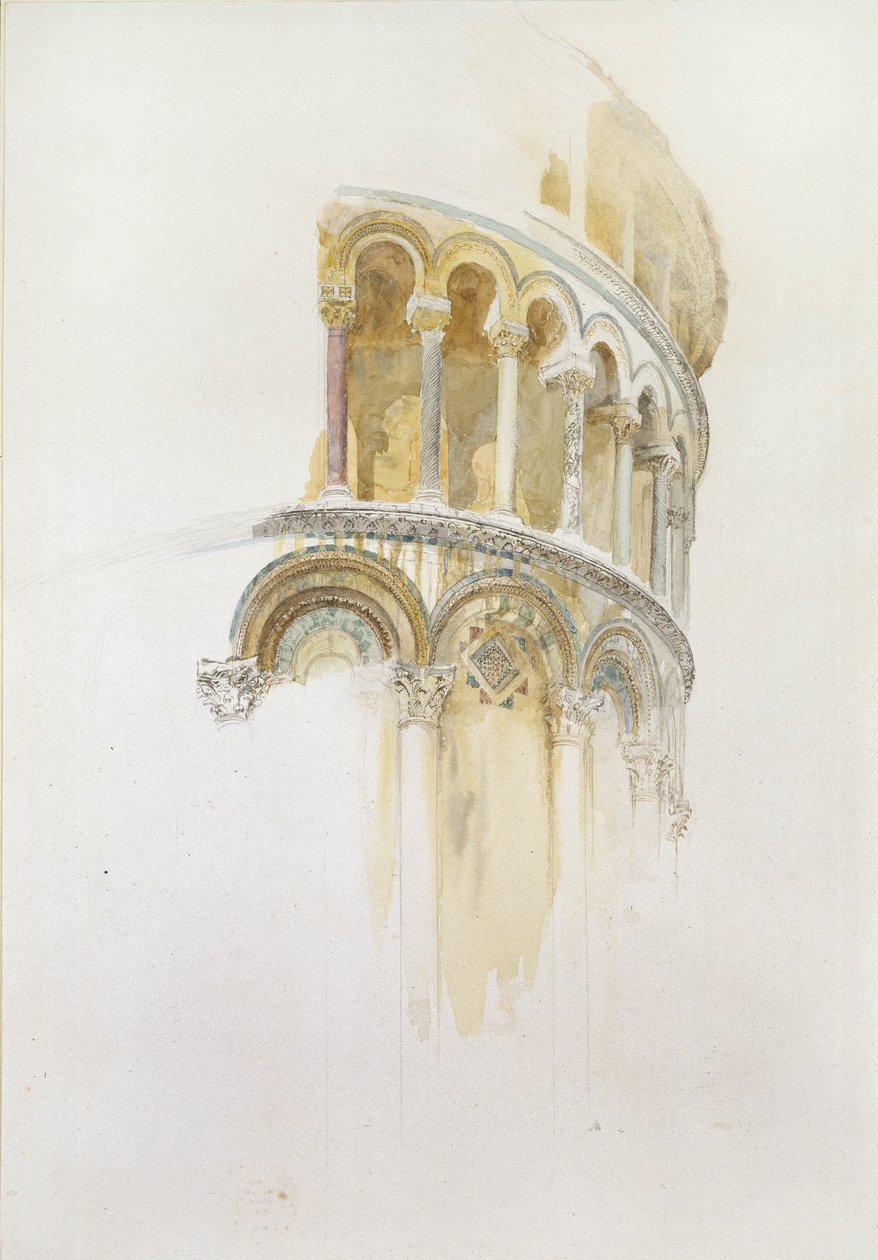 Apse of the Duomo, Pisa, 1800-talet (penna och wc på papper) av John Ruskin