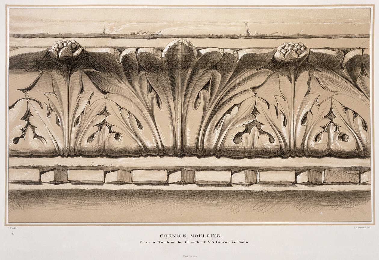 Cornice Moulding, From a Tomb in the Church of S.S. Giovanni e Paolo, från 
