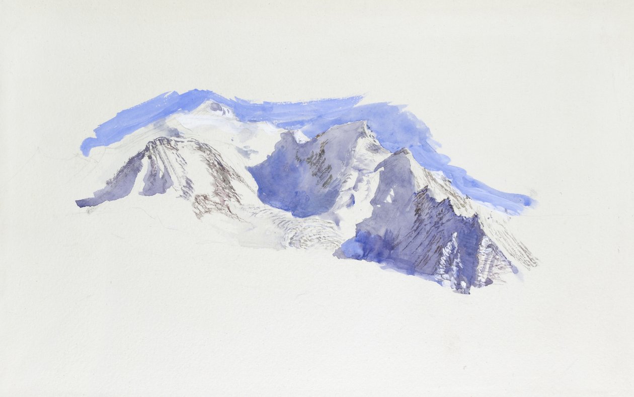 Mont Blanc från Saint-Martin-sur-Arve, oktober 1874 (akvarell och kroppsfärg över grafit på vävt papper) av John Ruskin