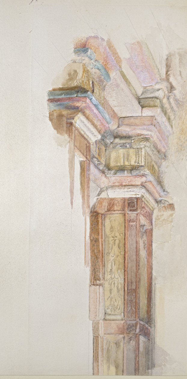 Palazzo Gambacorti, Pisa, 27-30 april 1872 (akvarell över grafit på vävt papper) av John Ruskin