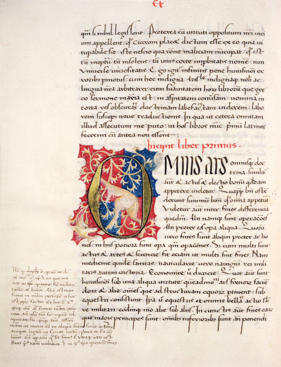 Ms.228, f.4v: Sida från Aristoteles 