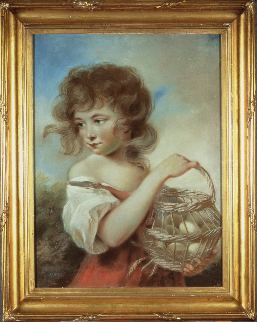 The Girl with a Basket of Eggs, ca 1780 (pastell) av John Russell