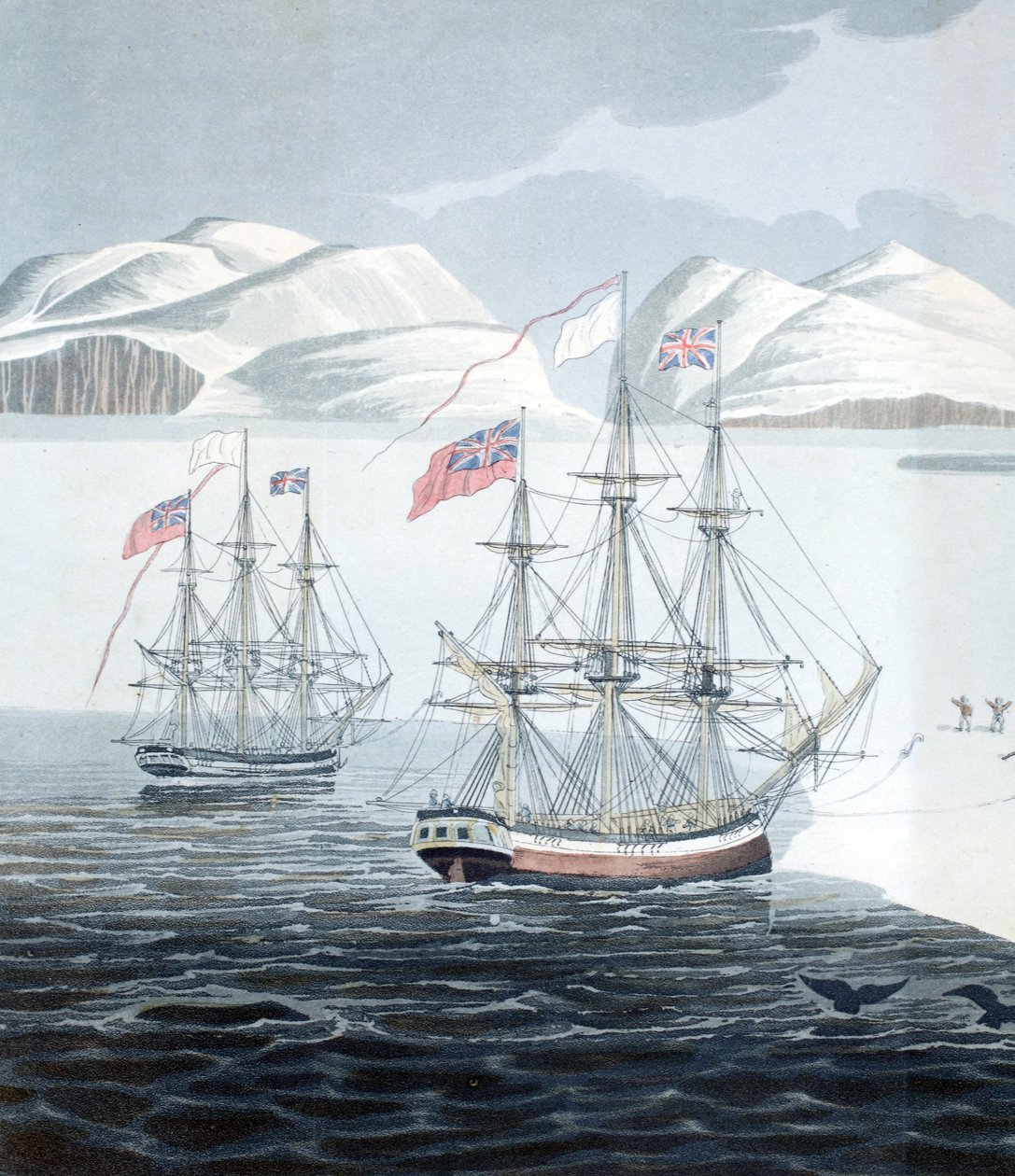 Första kontakten med de infödda på Prince Rupert Island, illustration från "A Voyage of discovery...", 1819 av John Sackheouse