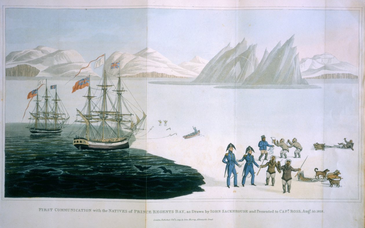 First Communication with the Natives of Prince Regents Bay, 10 augusti 1818, utgiven av John Murray, London, 1819. av John Sackhouse