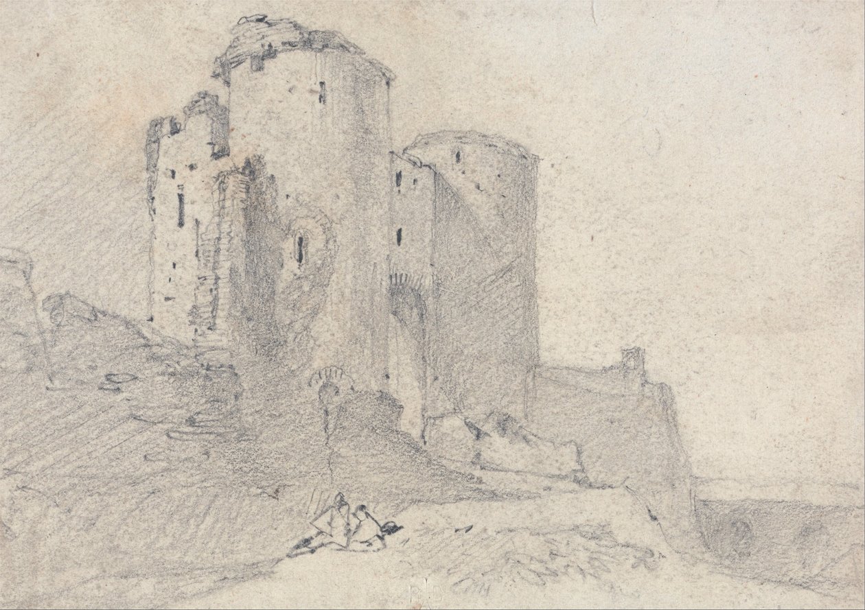 Beeston Castle, Cheshire- Ingång till slottet av John Sell Cotman