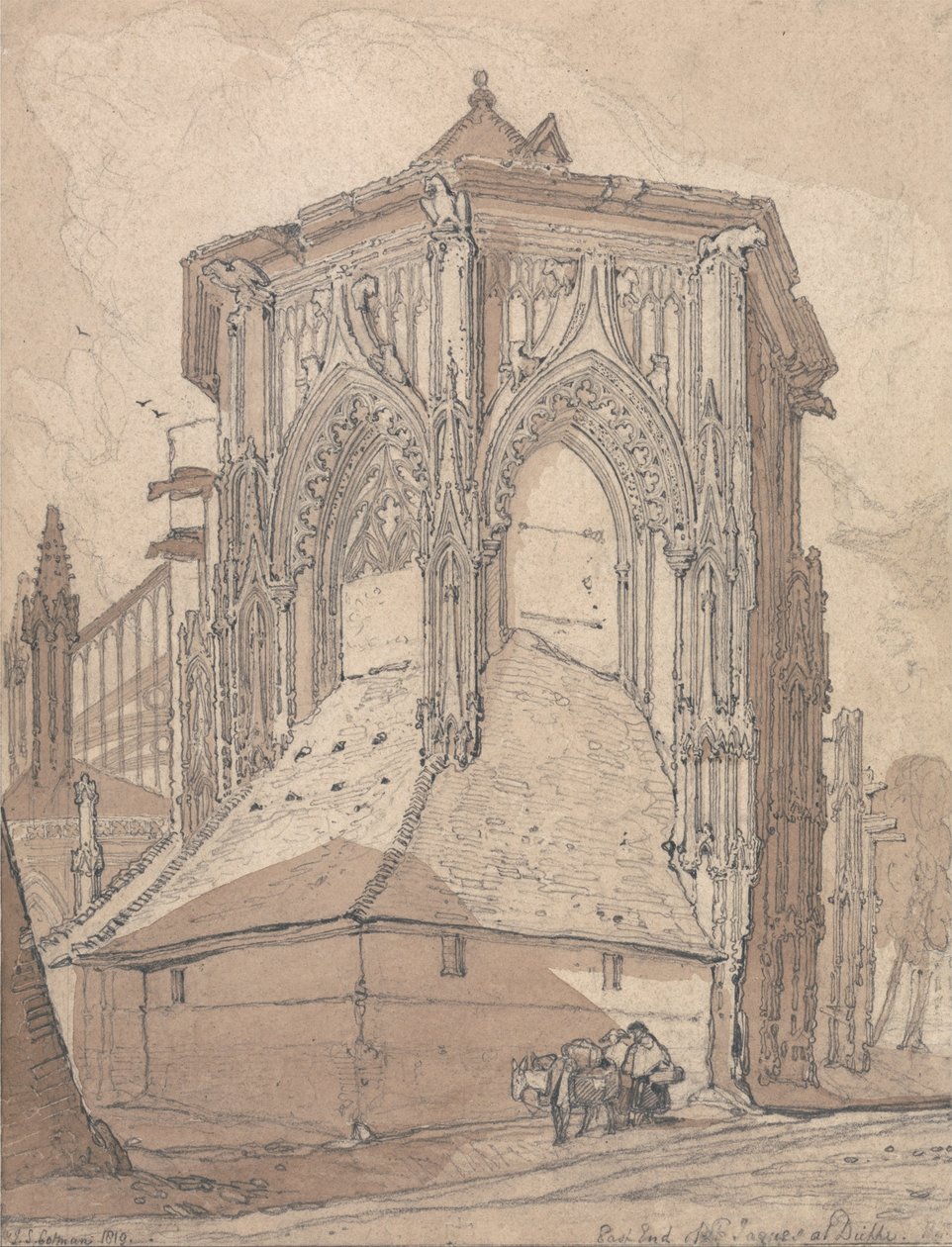 East End of Saint Jacques at Dieppe, Normandy av John Sell Cotman