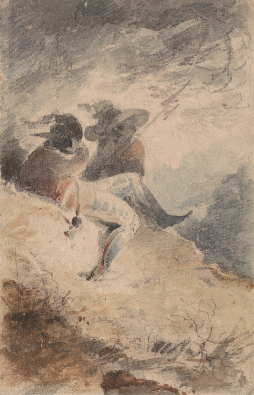 Fantastiska figurer som sitter på en hög av John Sell Cotman