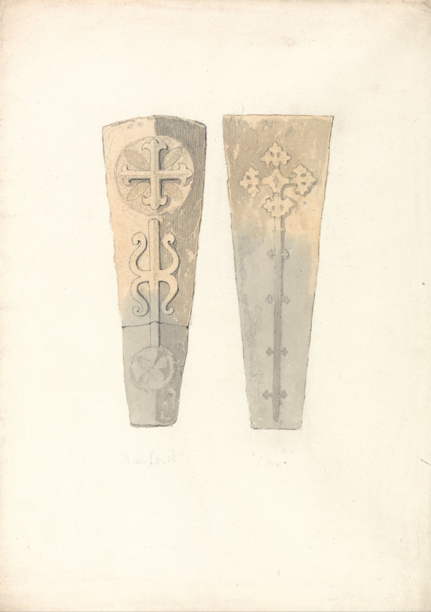 Studies of Two Coffin Lids from  Norfolk Churches av John Sell Cotman