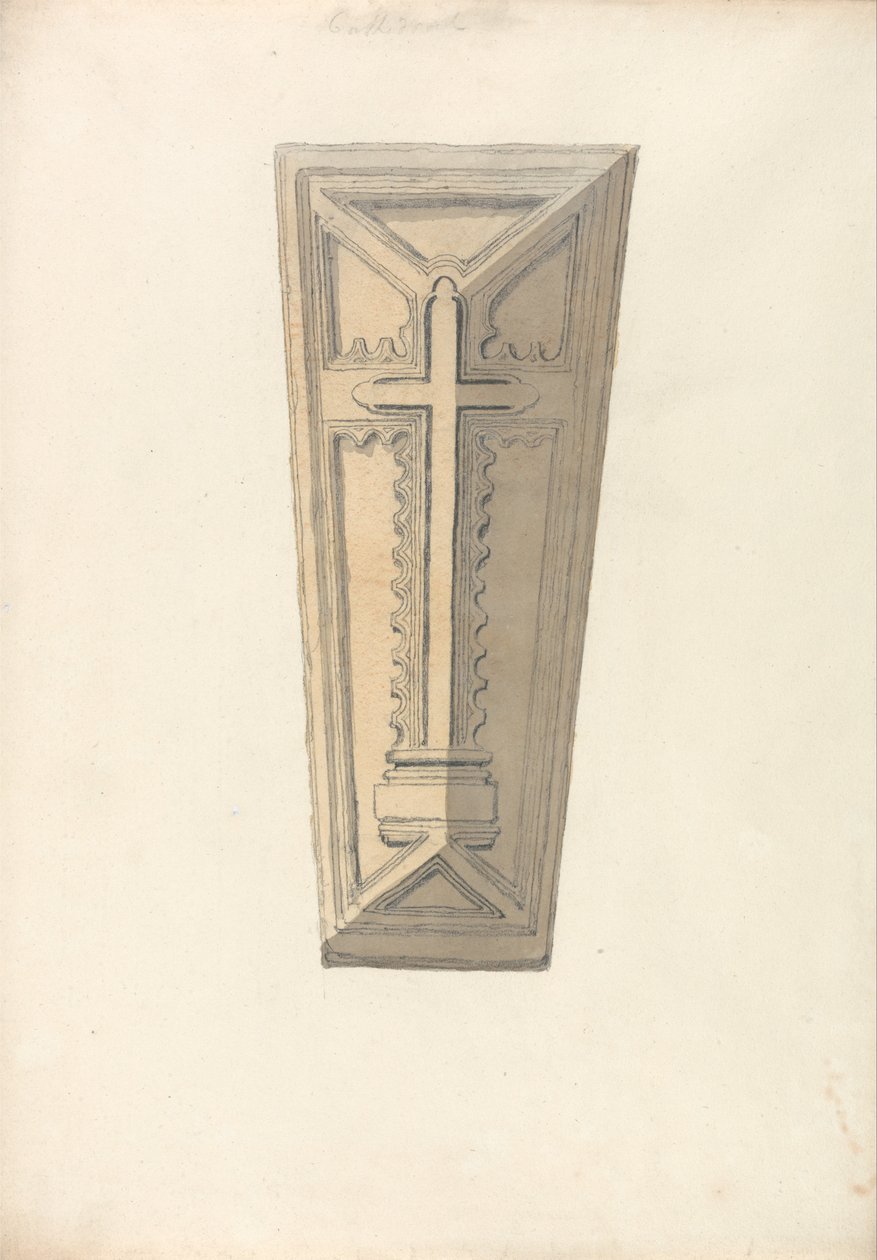 Studie av ett kistlocket från en kyrka i Norfolk av John Sell Cotman