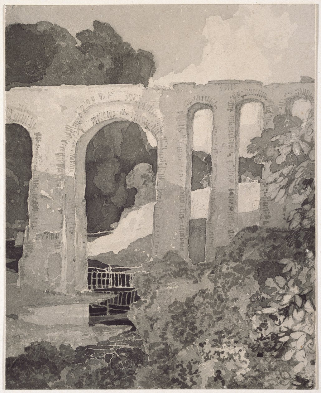 Telfords akvedukt (grafit och grå tvätt) av John Sell Cotman