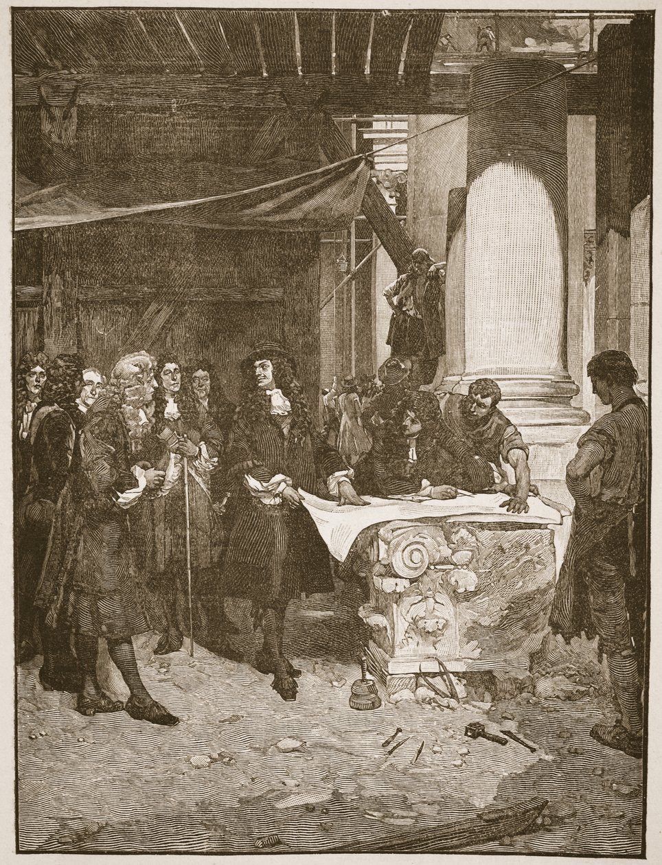 Charles II besökte Wren under byggandet av St. Paul