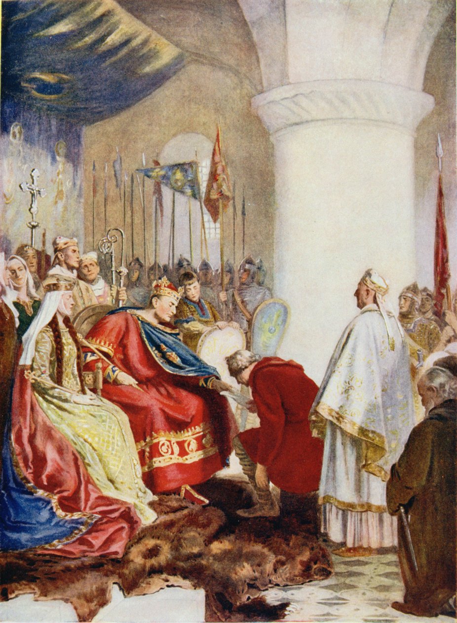 William (1027-87) beviljar en charter till City of London, illustration från "Hutchinson