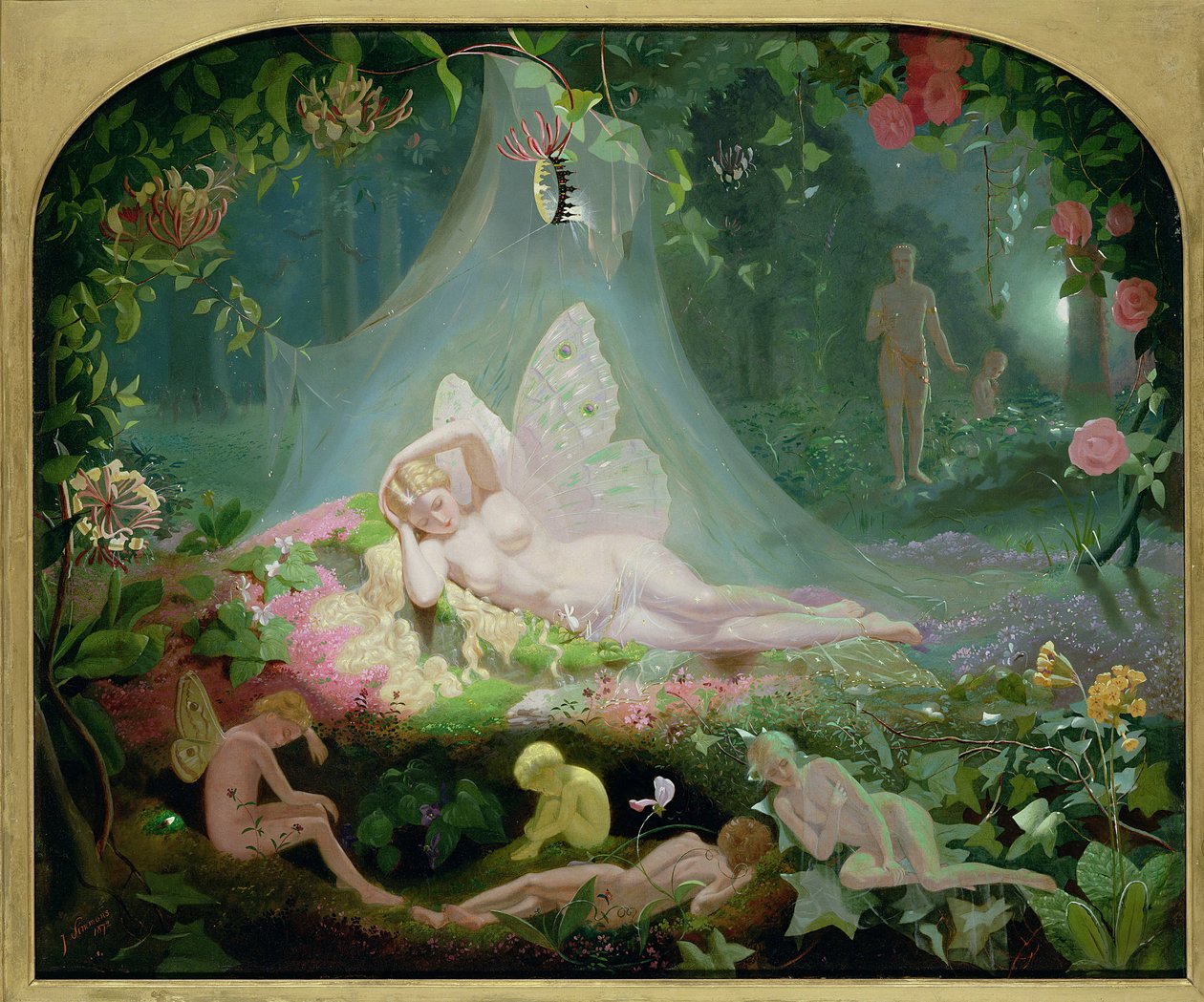 Där sover Titania, 1872 av John Simmons