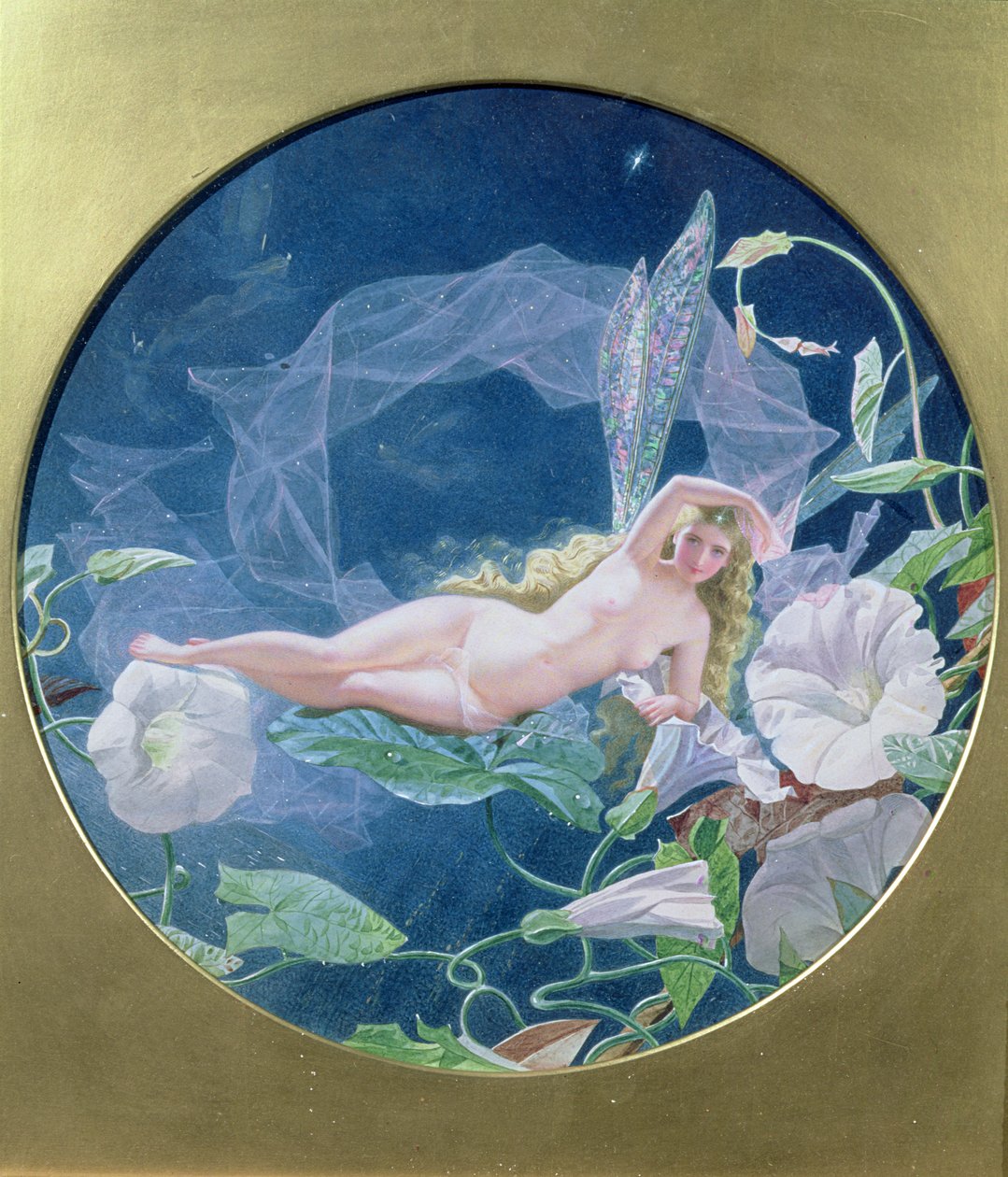 Titania ligger på ett löv av John Simmons
