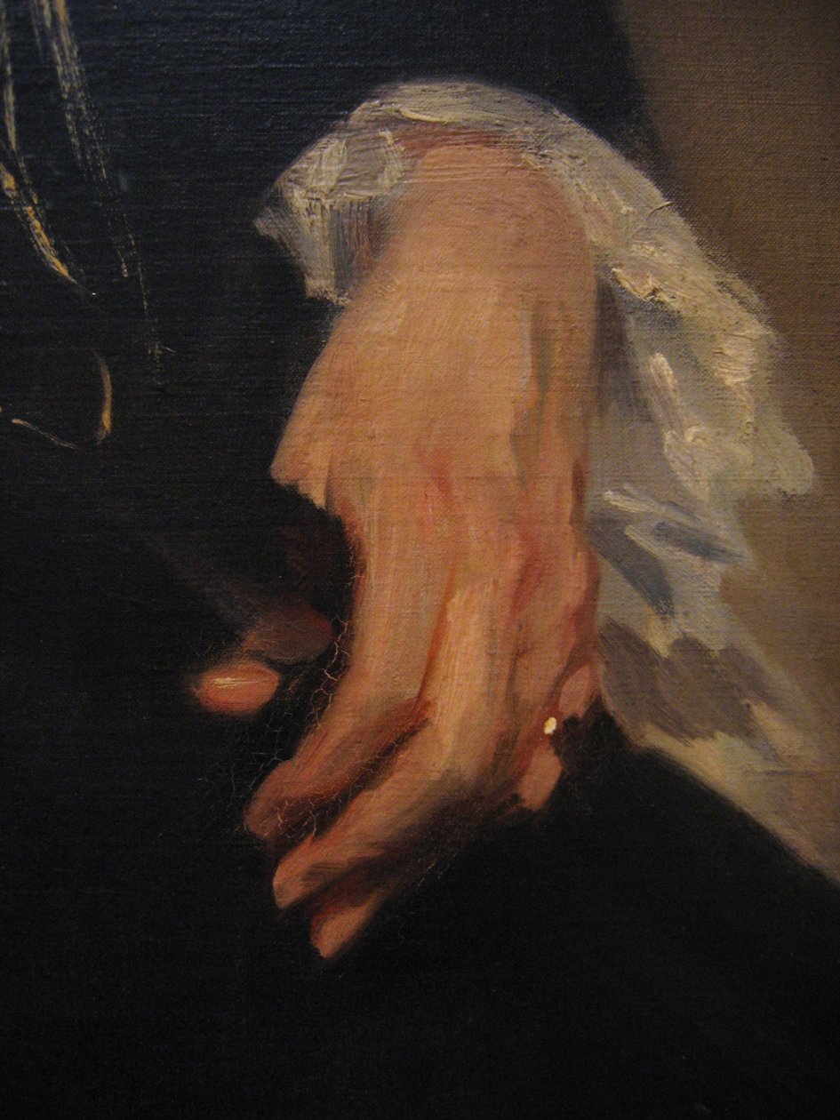  Mrs. Adrian Iselin detailn  av John Singer Sargent